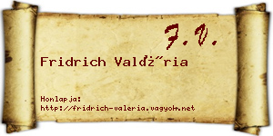 Fridrich Valéria névjegykártya